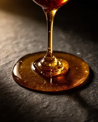 Amber honey pour on dark stone — liver function